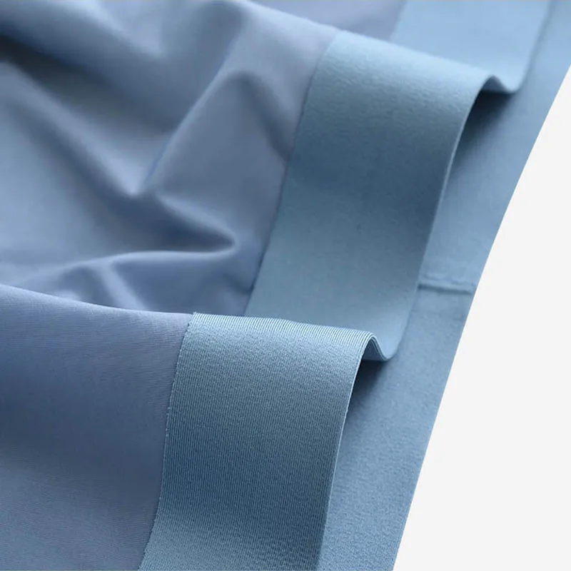 

Sexy Ice Silk Panties Seamless Boxer Shorts Breathable Men's Underwear Mid Waist Underpants Ultra-thin Male Intimates Size L~3XL