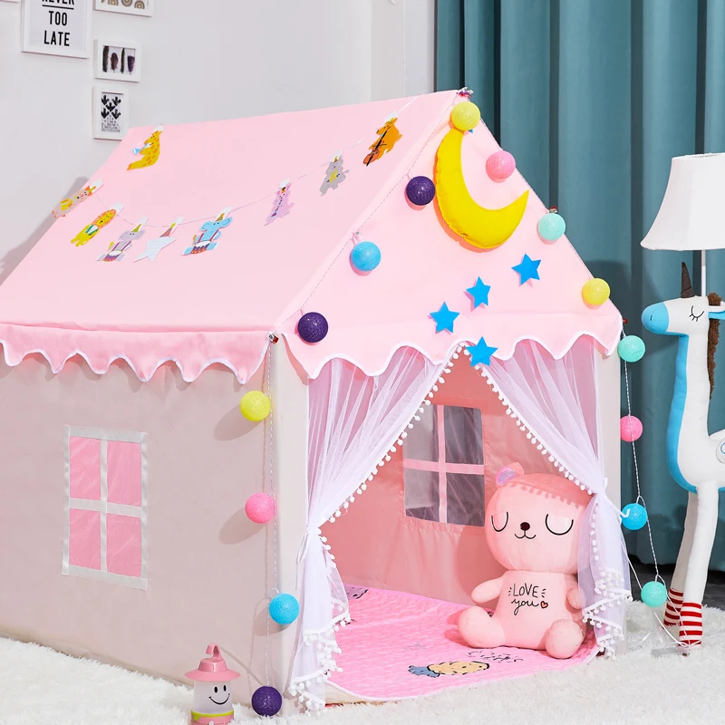 

Foldable Kids Play Tent Crawling Big Playhouse Princess Castle Portable Baby Indoor Outdoor Game Camp Tipi Toys For Girls Gifts