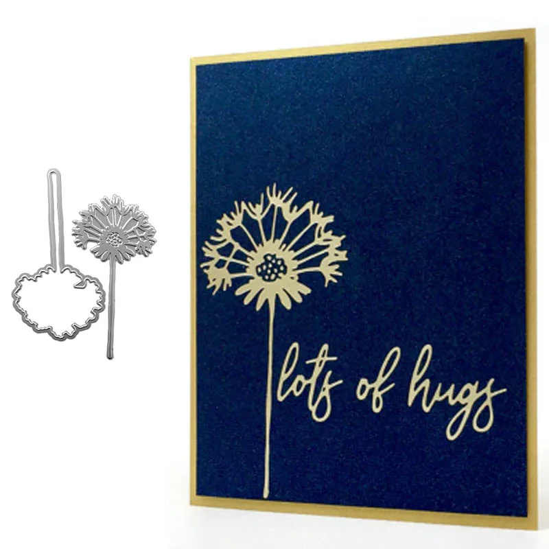 Одуванчик Горячие фольги пластины серебро металлические режущие штампы DIY Фото