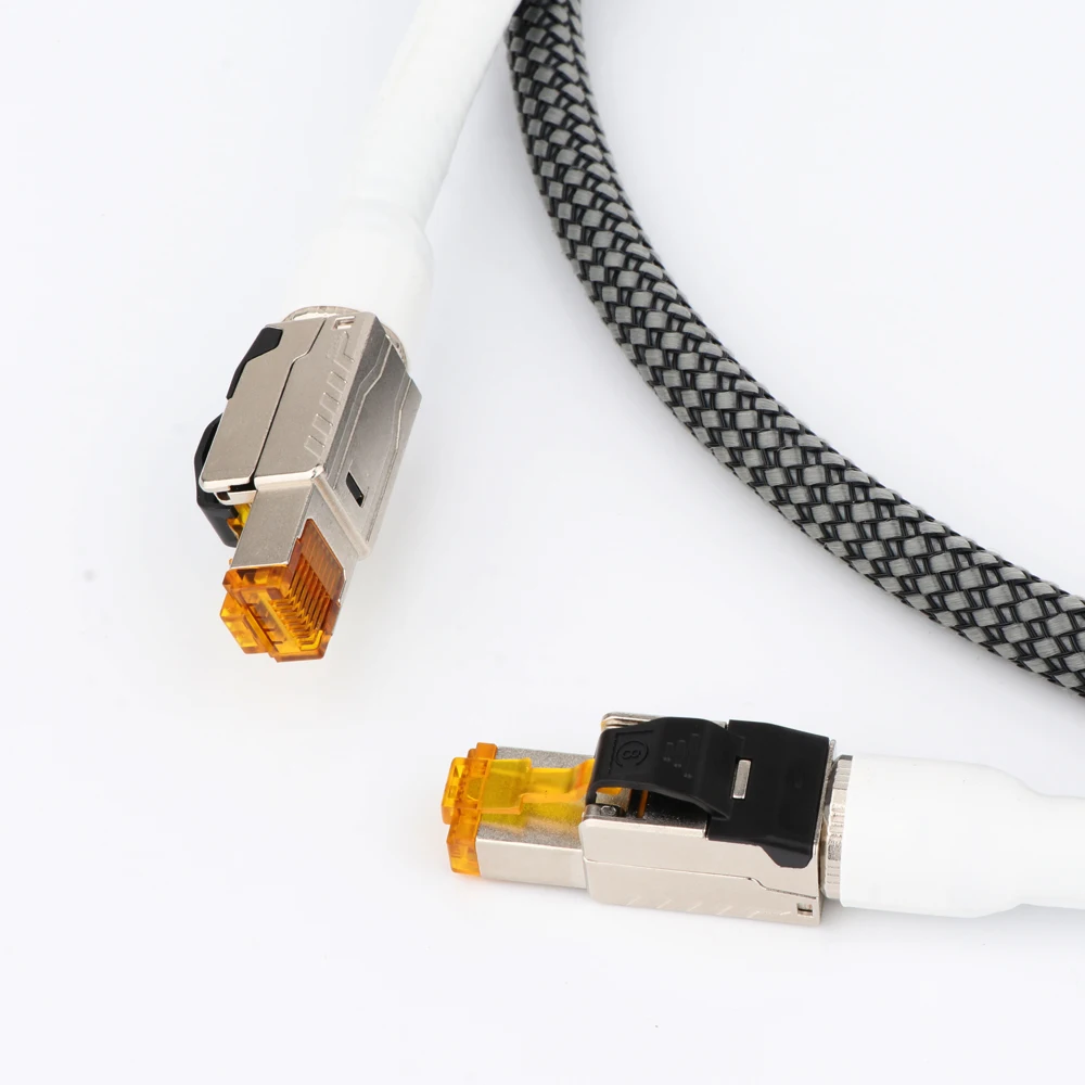 Медный кабель Monosaudio CAT8 99.998% OFC скоростной Ethernet Cat8 сетевой Соединительный RJ45 с