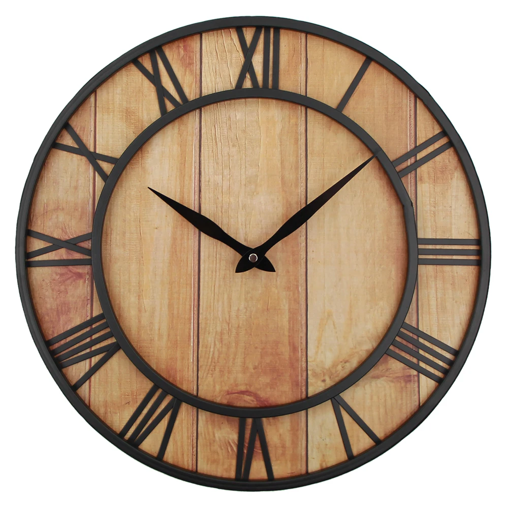 

Европейские ретро деревянные настенные часы, Металлические кварцевые деревянные настенные часы, Большие Железные бесшумные часы для гости...