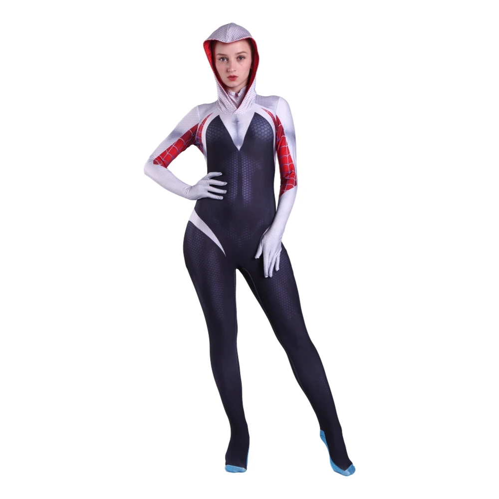 Костюмы для косплея паука Гвен сексуальные костюмы девушек аниме одежда