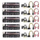 Плата расширения Ver009S Plus USB PCI-E, 1X до 16X, Удлинительный кабель VER 009S, экспресс-карта PCI-E, адаптер SATA, 6-контактный разъем питания для GPU, BTC, Майнер