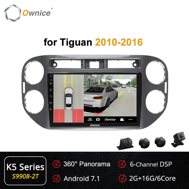 S9908-2 K5 Ownice Автомобильный плеер gps Navi k3 k5 k6 для VW tiguan 2010 2011 2012 2013 Android 9,0 8Core 4G DSP 360 панорама SPDIF - Цвет: S9908-2 K5