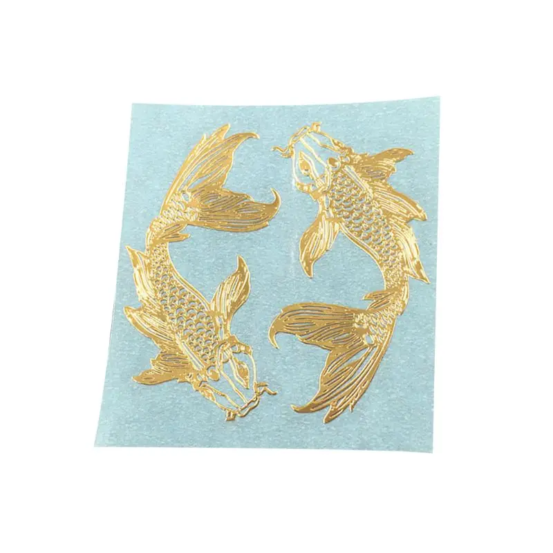 

2Pcs/Pair Golden Carp Fish Epoxy Resin Mold Metal Sticker DIY Jewelry Fillings