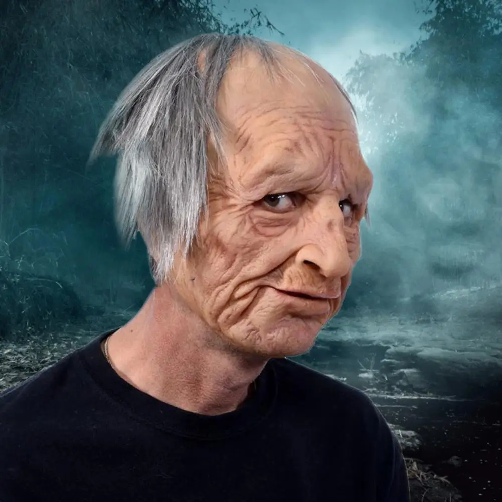 Латексная Маска для Хэллоуина яркий дизайн Для дедушки и бабушки маска пожилых