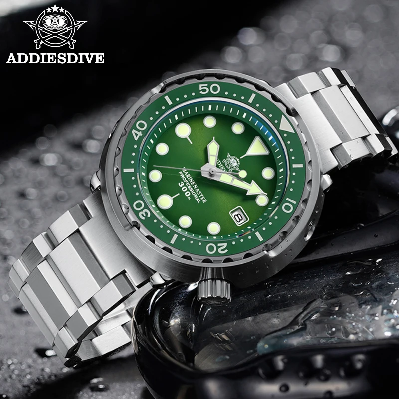 

ADDIES Men Mechanical 316L Stainless Steel Watch 300M Waterproof Dive Watch Sapphire Crystal C3 Luminous NH35 Automatic Watch