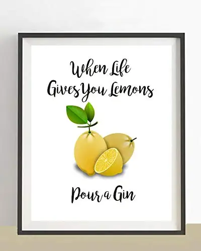 

Gin Friend Gift When Life Gives You Lemons Kitchen Sign Plaque Art Metal Tin Sign 8x12 Inch