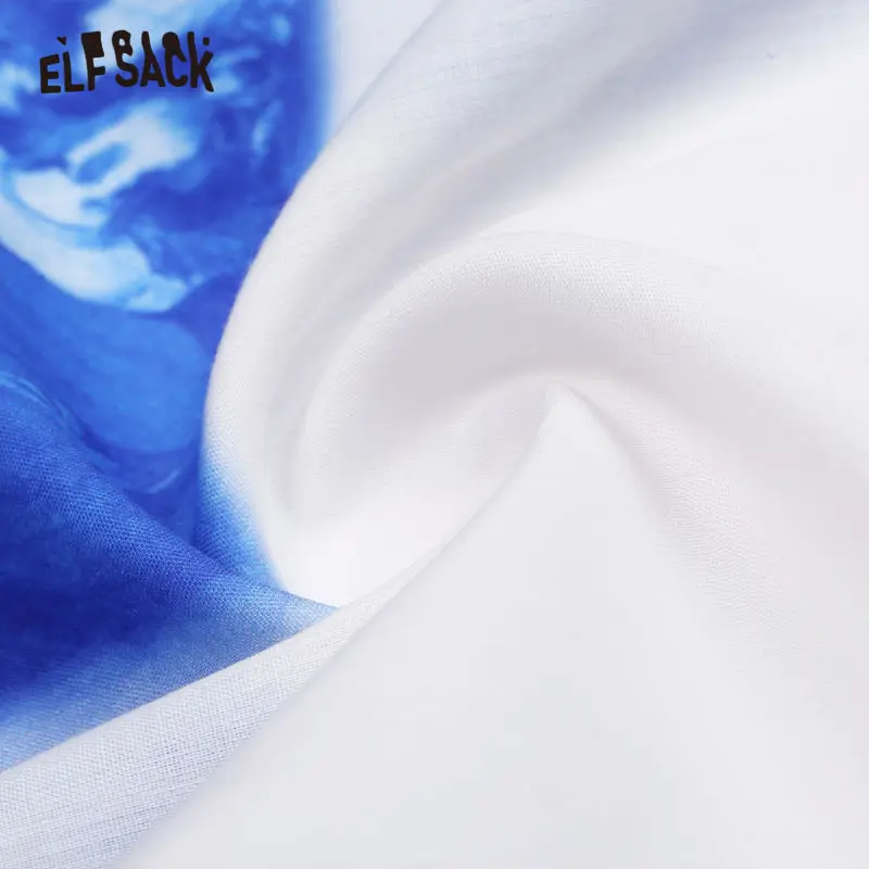 ELFSACK шифоновая блуза на пуговицах с принтом героями мультфильмов женская рубашка