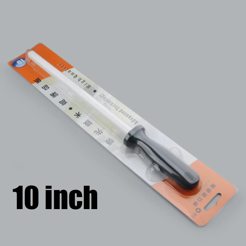 10 inch 1 шт. керамический(циркониевый) стержень точилка для ножей с ABS ручкой заточка для поваров стальные ножи кухонный помощник мусат - Цвет: 10 inch
