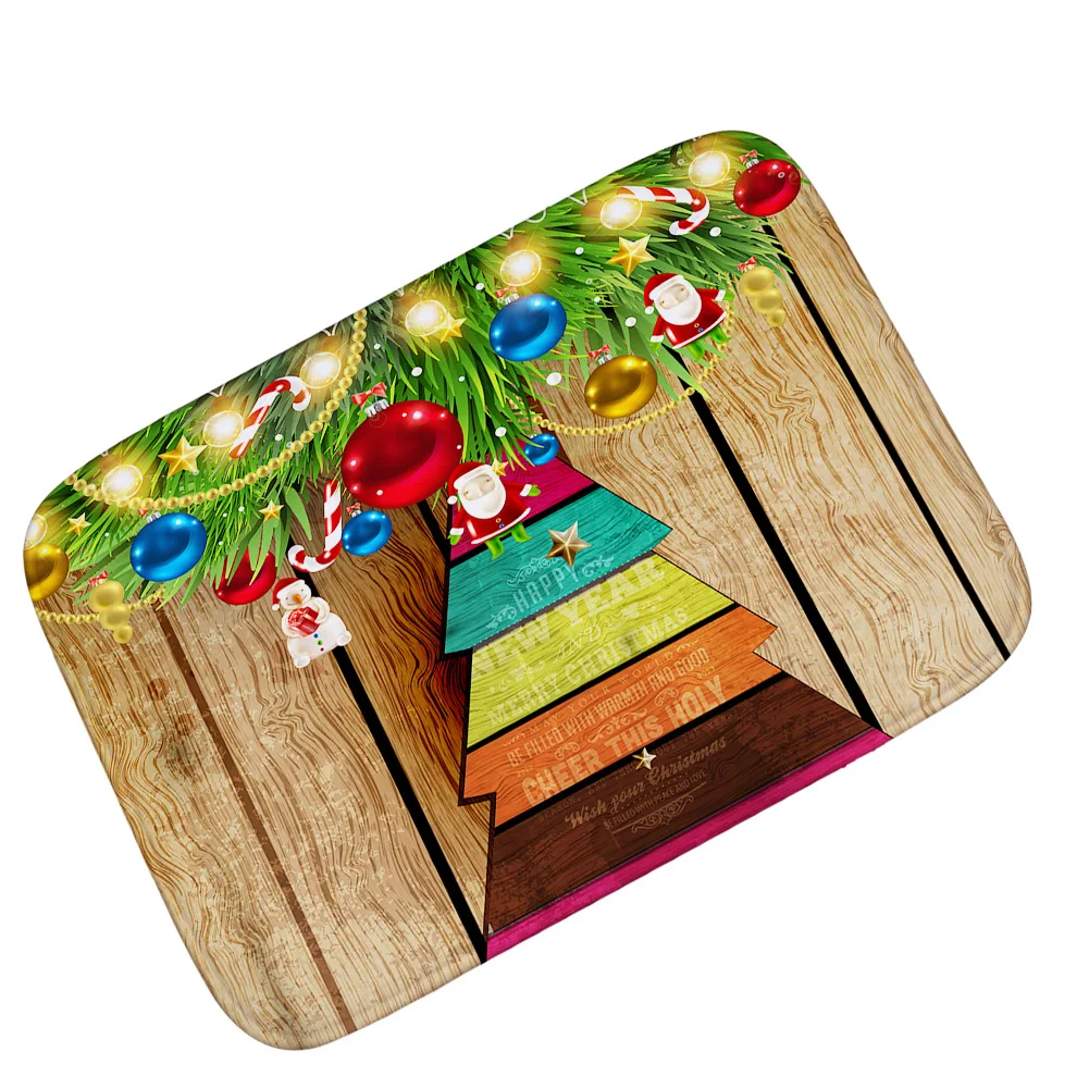 С изображением двери оформленной в рождественском стиле коврик абсорбент