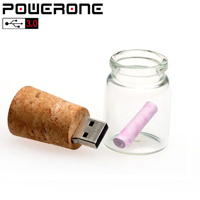 Флеш-накопитель POWERONE usb 3 0 в виде бутылки для желаний 4 ГБ 16 32 64 128 плавающая бутылка