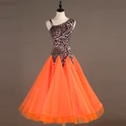Женские платья для Бальных соревнований для взрослых, новый дизайн, Женская оранжевая леопардовая юбка для танго, женское платье