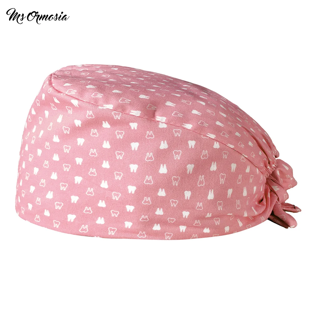 Регулируемые Детские шапочки скрабы для косметолога шапка с рисунком зуба