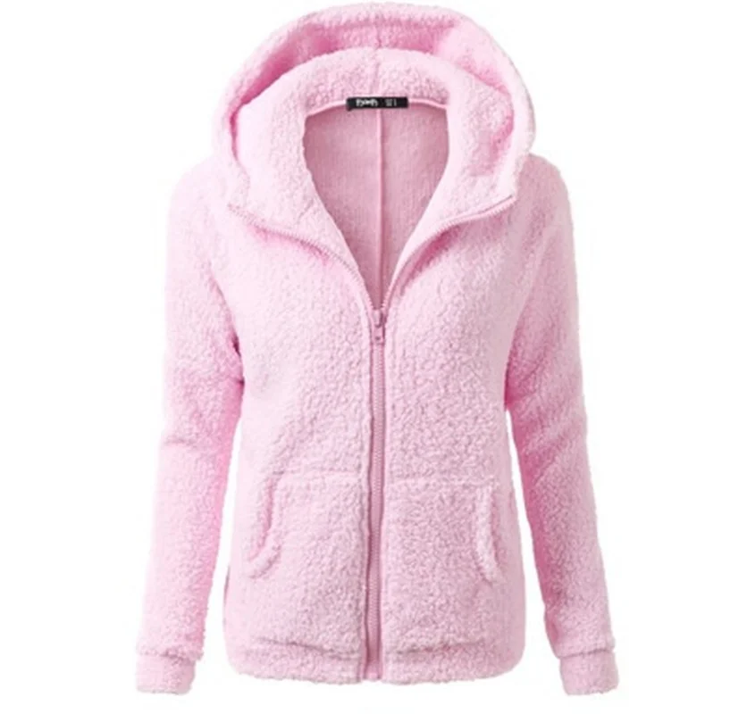 

ZOGAA Winter Women Coat Korean Version Zipper Overcoat Cute Sheep Long Sleeve Slim Cardigan Jackets Wind Breaker Plush Clothes