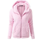 Зимнее женское пальто ZOGAA Корейская версия на молнии, пальто с милым овечьим длинным рукавом, тонкий кардиган, куртки, ветровка, плюшевая одежда