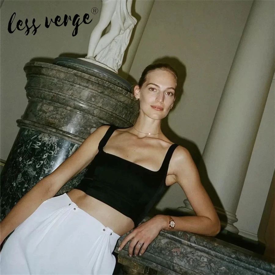 

Lessverge New Fashion Women Summer Tank Top Solid Color Tank Top Crop Top Camisole Street Style Tank Top