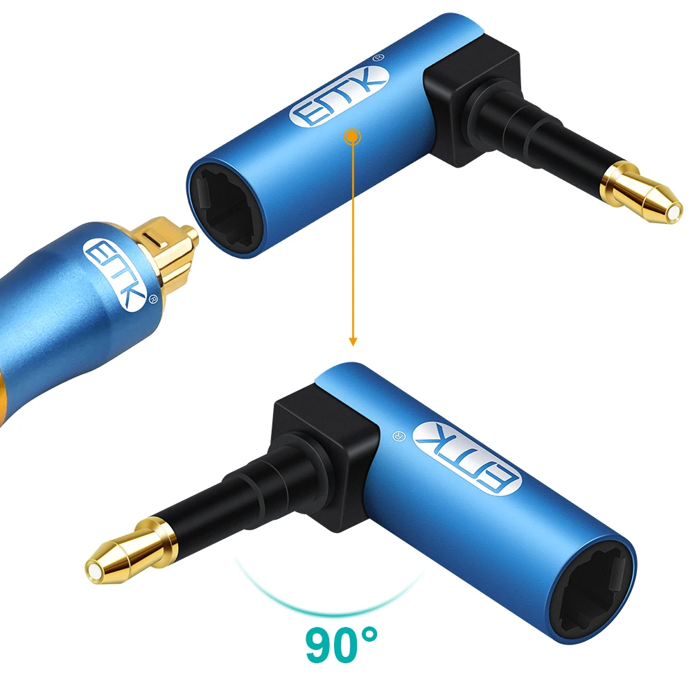 Фото Адаптер EMK Toslink для Mini Toslink, M/F, 3,5 мм, 90 градусов, прямоугольный, SPDIF, оптический аудиокабель, разъемы для Macbook, ТВ-приставки №5