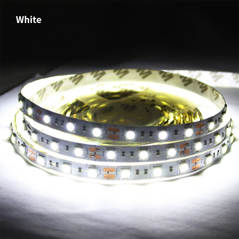 White 12 в 1 м Светодиодные полосы SMD 2835 3528 Водонепроницаемый RGB теплый белый свет водить 60leds/M 12 V Светодиодные полосы светодиод лента fleible украшения для вечерние - Испускаемый цвет: White