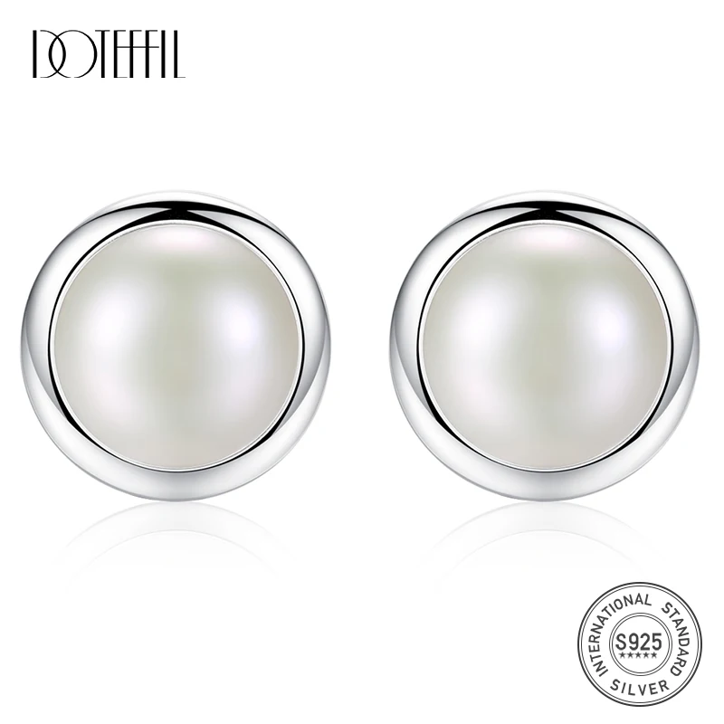 

Женские свадебные/вечерние серьги DOTEFFIL, серьги из натурального пресноводного жемчуга с инкрустацией из стерлингового серебра 925 пробы