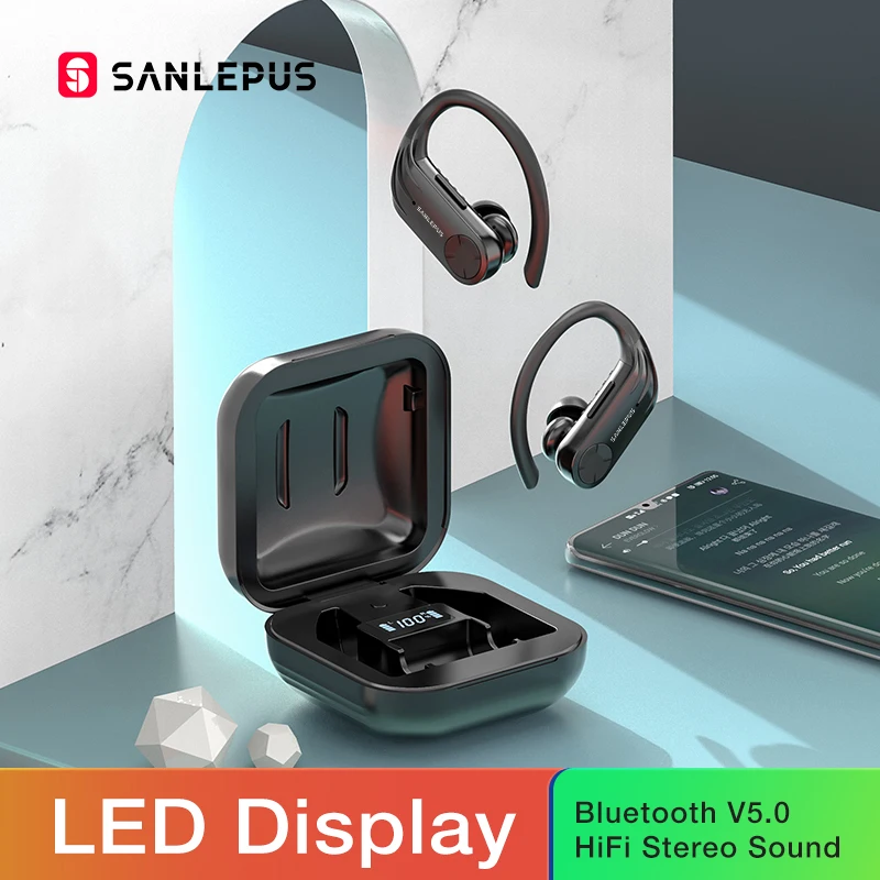TWS стереонаушники SANLEPUS B1 со светодиодным дисплеем и поддержкой Bluetooth|Наушники
