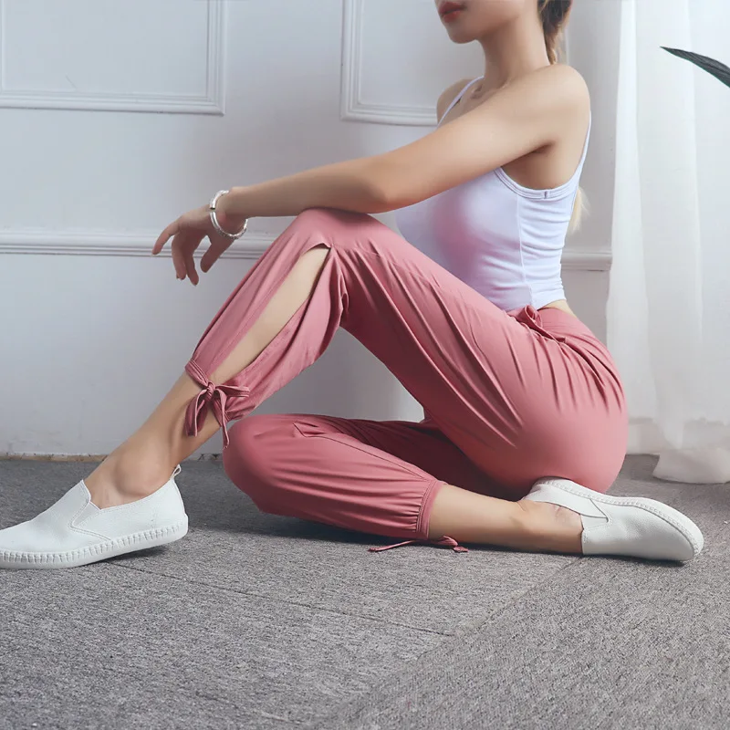 Новые спортивные штаны для 2019 свободные женские йоги фитнеса леггинсы с высокой