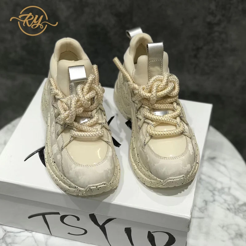 RY-RELAA; женские кроссовки; коллекция года; модные роскошные Брендовые женские туфли из натуральной кожи; белые туфли; Повседневная обувь; женская обувь на платформе