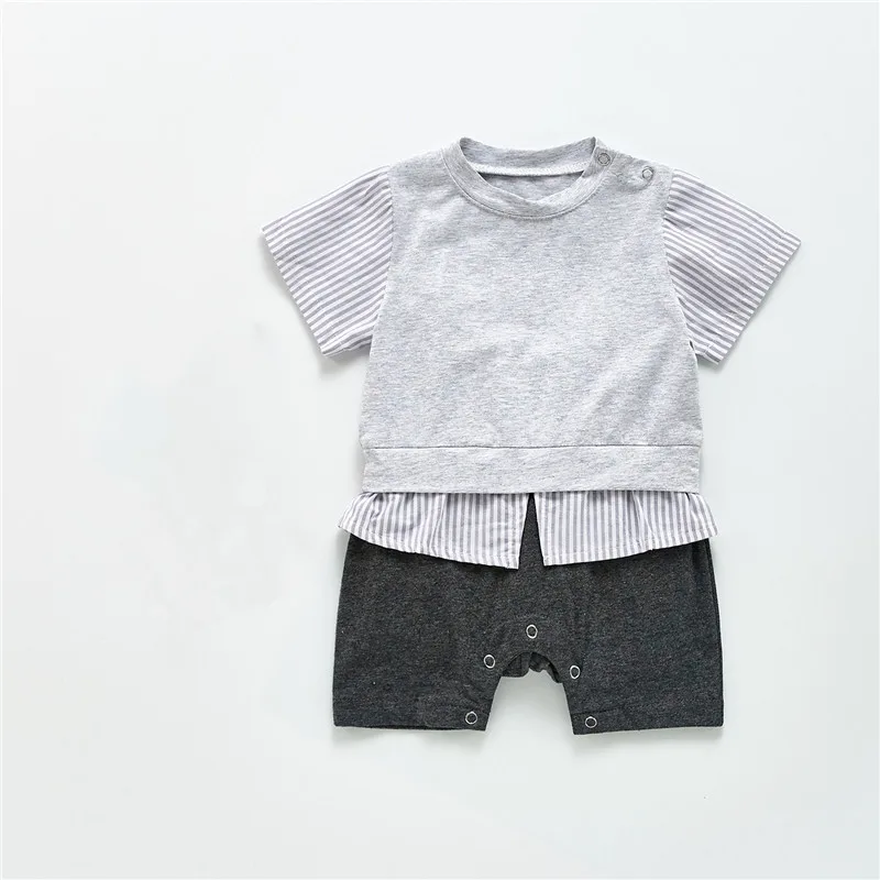 

Lawadka 3-24M New Summer Newborn Baby Boys Romper Fashion Infant Clothes For Boy Patchwork Toddler Jumpsuit Soft Costume 2022