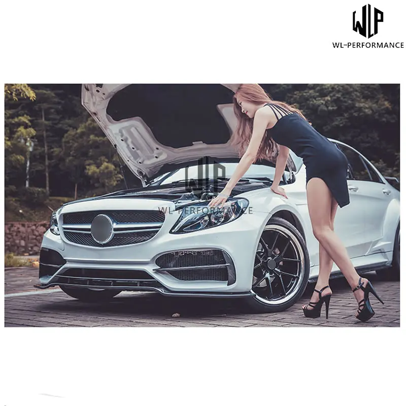 W205 CF/ПУ Неокрашенный материал передний и задний бампер боковые крылья юбки