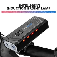 bike light 400lm usb rechargeable super bright flashlight intelligent induction 2400mah headlight front lamp bicycle accessories