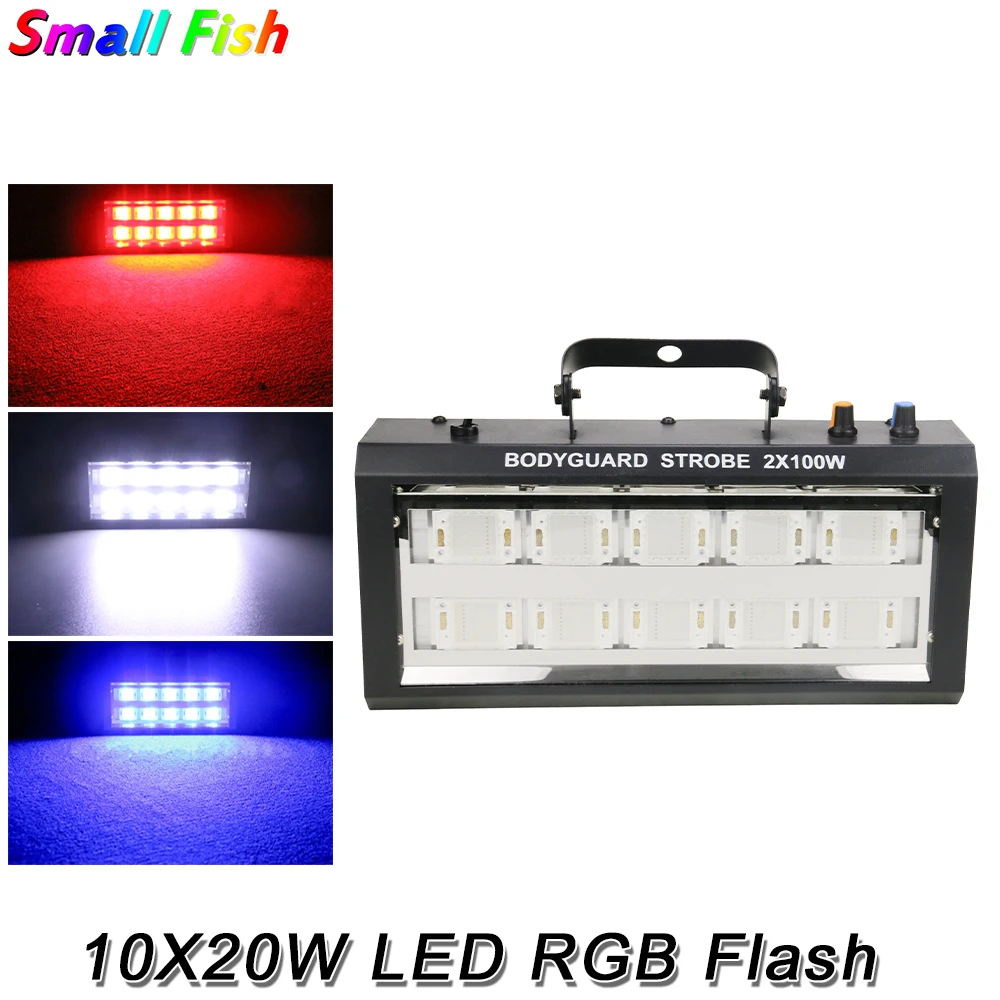 10X20W RGB Patch Whtie Light Flash Voice Control DJ Disco Music Party Wash Light Full Color Wedding Bar Club Indoor Effect Light