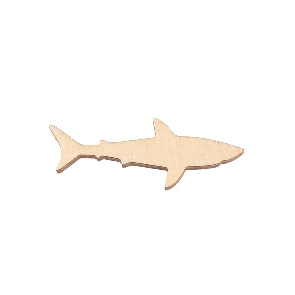 

Shark wooden shape, laser cut wood, decorations, woodcut outline, silhouette, blank unpainted, 25 pieces, wooden shape (0133)