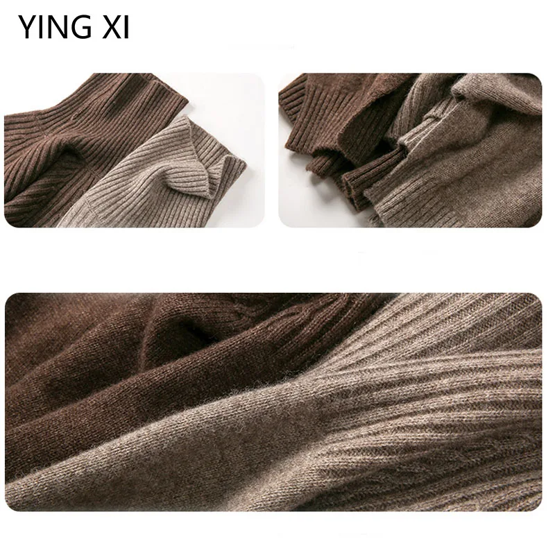 Женский свитер с высоким воротником пуловер длинным рукавом Осень-зима 2019 |