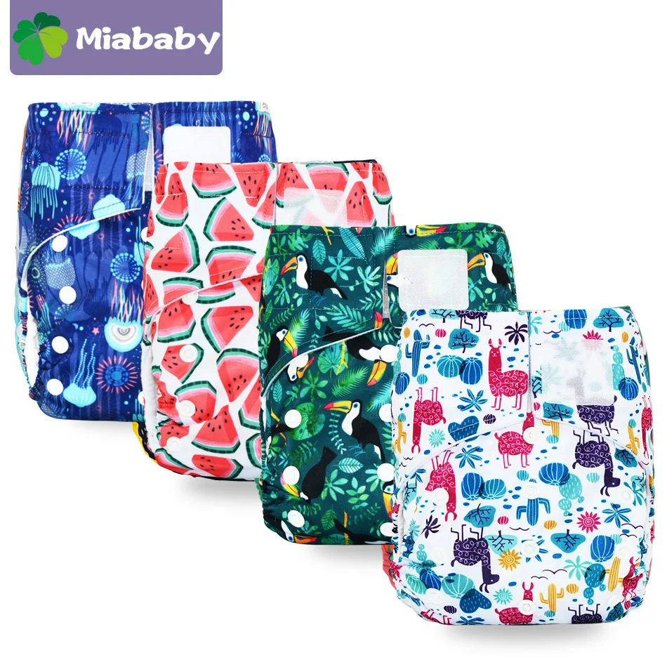 

Miababy One Size Suede Cloth Pocket Diaper Fast Dry Eco-Friendly Baby Nappy for Girls and Boys Reusable With Back Pocket Diaper