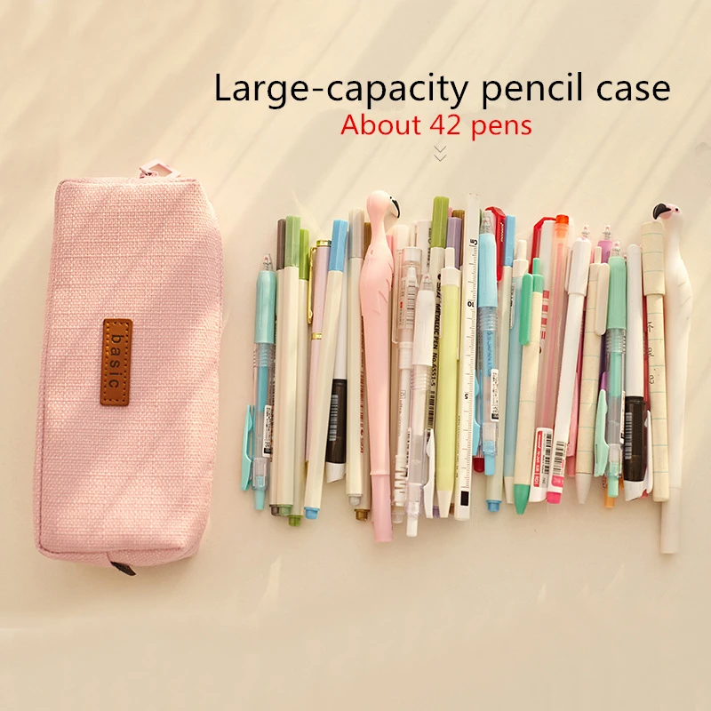 Пеналы корейские Канцтовары Холщовый пенал кавайная большая сумка школьные