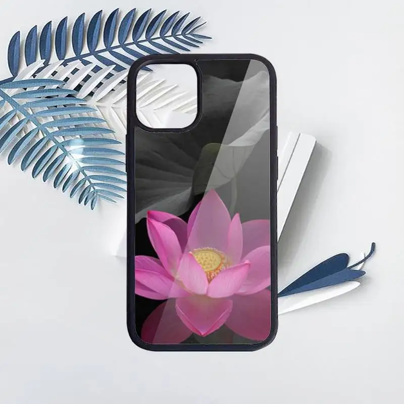 

Lotus beautiful flower Phone Case PC for iPhone 11 12 pro XS MAX 8 7 6 6S Plus X 5S SE 2020 XR Luxury brand shell funda