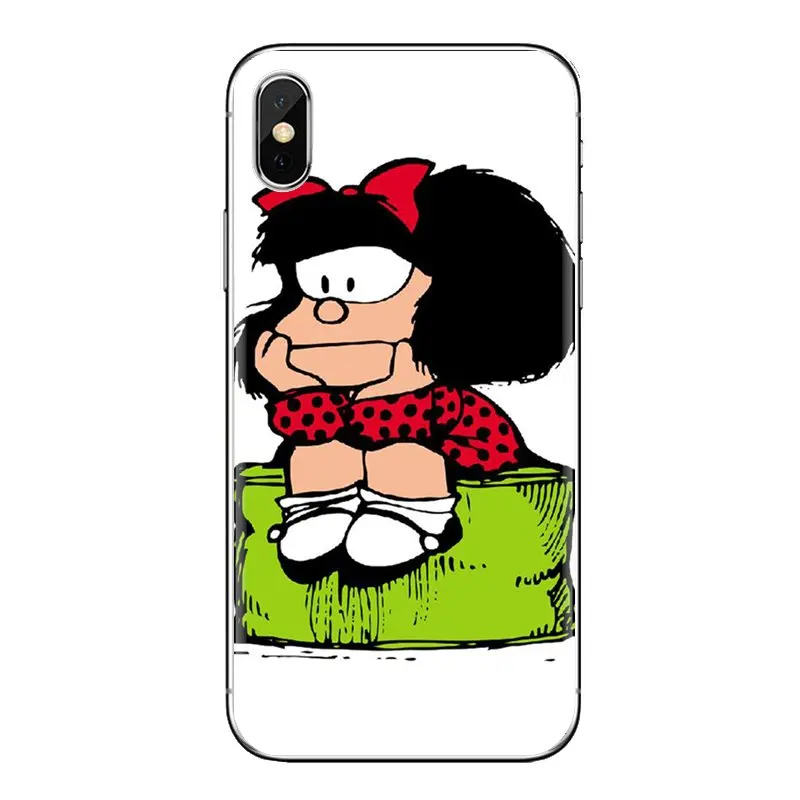 Silicone Phone Skin Case For HTC U11 One M7 M8 A9 M9 M10 E9 Desire 630 530 626 628 816 820 Motorola G G2 G3 Cartoon Mafalda Girl |