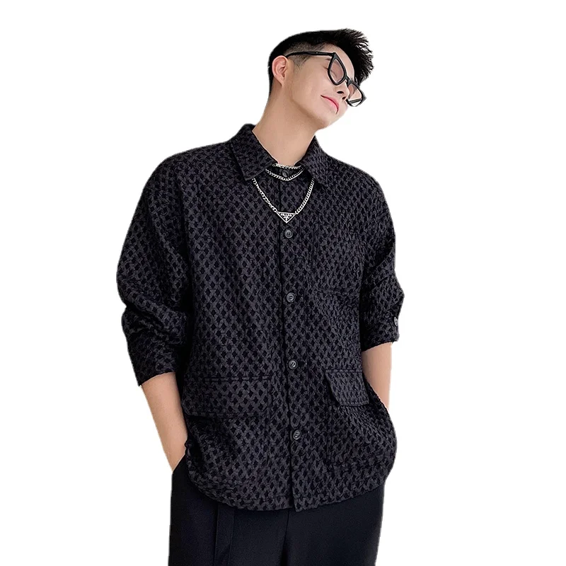 

Рубашка мужская в стиле Харадзюку, шикарная блуза в Корейском стиле, Повседневная Уличная одежда свободного кроя с длинными рукавами, с 3D ти...