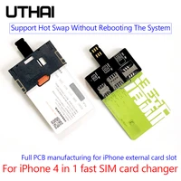 uthai t10 for iphone sim card 4in1 external card slot adapter fast card changer iphone sim card reader holder free reboot nano