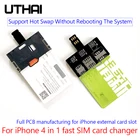 UTHAI T10 для iPhone, sim-карта, 4 в 1, внешний слот для карт, адаптер, устройство для быстрой смены карт, iPhone, устройство для чтения sim-карт, Бесплатная Перезагрузка Nano