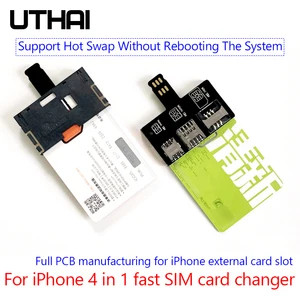 UTHAI T10 для iPhone, sim-карта, 4 в 1, внешний слот для карт, адаптер, устройство для быстрой смены карт, iPhone, устройство для чтения sim-карт, Бесплатная Перезагрузка Nano