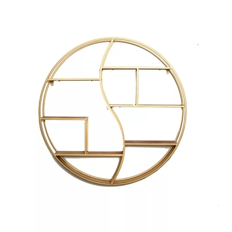 Северная Европа золотистый Железный арт восемь схемы твердые деревянные полки