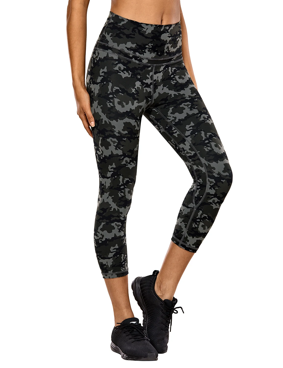 Camo Multi19 CRZ YOGA Для женщин голый чувство Высокая Талия Активные Брюки укороченные колготки Капри для занятий йогой - Цвет: Camo Multi19