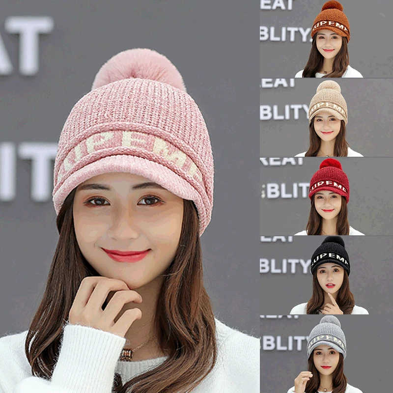 

Hip Hop Baseball Cap Autumn fur hairball Winter Hat Girls snapback Caps