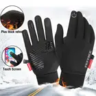 Мотоциклетные перчатки, зимние термоперчатки на флисовой подкладке, водонепроницаемые Нескользящие перчатки для сенсорных экранов для езды на мотоцикле
