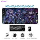 Игровой коврик для мыши Genshin Impact коврик для мыши с девушкой, аксессуары для настольного компьютера, большой коврик для мыши, резиновый коврик, компьютерный стол 900x400