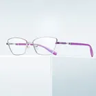 Модная женская оправа для очков женские стильные очки полная оправа форма кошачий глаз Сплав передняя оправа пластиковые дужки очки