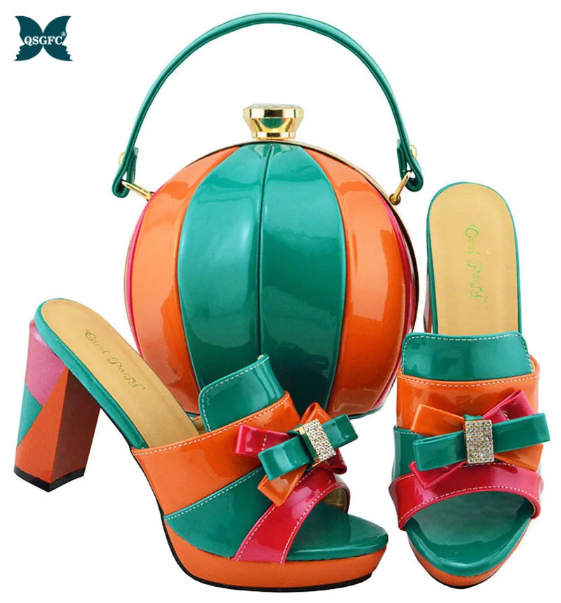 Итальянская обувь и сумка! Комплект обуви сумок в африканском стиле на высоком