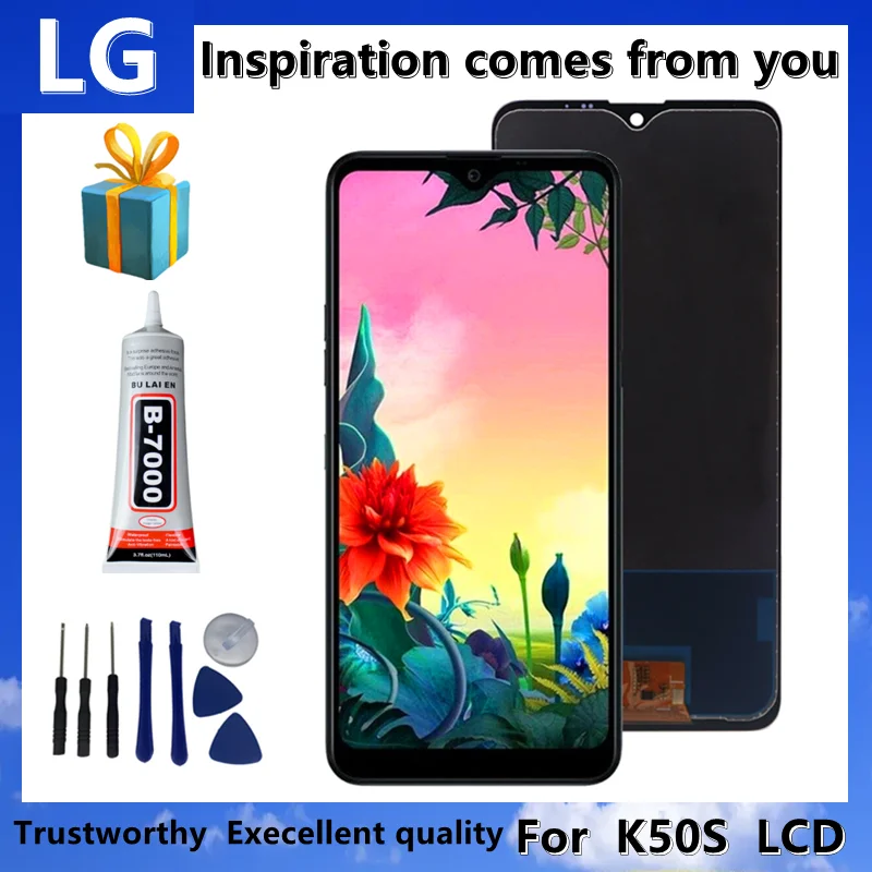 

For LG K50S LM-X540 LMX540HM LCD Display Touch Screen Digitizer Assembly with Bezel Frame