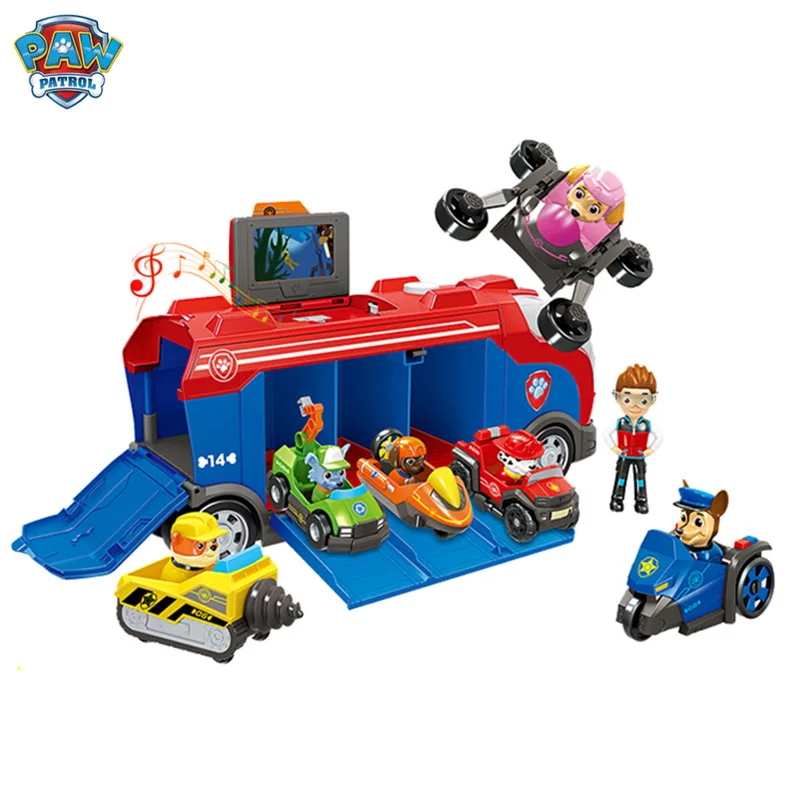 

Paw Patrol Toys Set Model Patrulla Canina Plastic Material Parking Lot Car Rescue Bus Aircraft Children Toy Dog